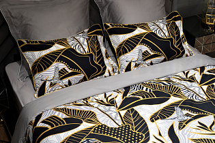 Комплект из 2х наволочек «Тропики» 50х70см золото/серый 3 (превью)