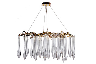 Люстра «Капли» круглая золото 1 (превью)