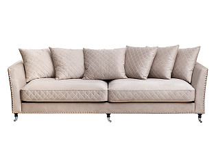 Диван Сорренто(Sorrento) 250 трехместный велюровый светло-серый