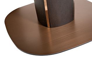 Стол обеденный раскладной с керамической столешницей и шпонированной вставкой