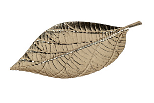 Тарелка декоративная «Лист» золотая 1 (превью)