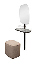 Зеркало с полкой и пуфом