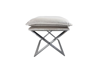 Пуф велюровый бежевый/хром 2 (превью)