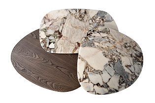 Стол журнальный мраморный/темный шпон 3 (превью)