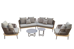 Диван Bayley угловой уличный серый