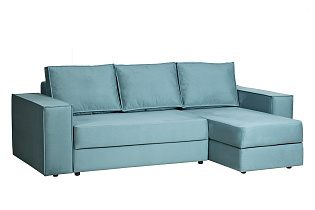 Диван Bergamo трехместный с канапе правый раскладной бирюзовый 2 (превью)