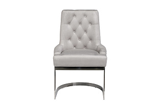 Стул велюровый светло-серый/хром