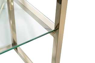 Стеллаж прозрачное стекло/золото