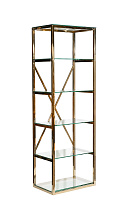 Стеллаж прозрачное стекло/золото