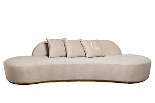 Диван Леа (Lea) трехместный велюровый кремовый