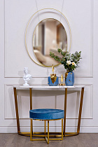 Консоль Жемчужно-Белый (Pearl White) белая/матовое золото