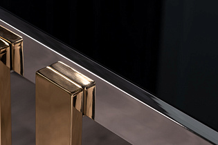 Консоль черное стекло/хром/золото