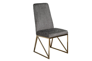 Стул шенилл серый/золото