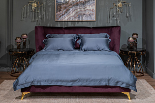 Комплект постельного белья "Сопрано" синий семейный с наволочками 70х70см