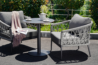 Кресло уличное "Муза" темно-серое с оплеткой