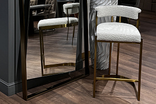 Стул барный букле бежевый/матовое золото