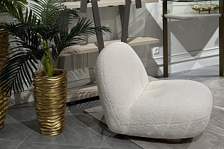 Кресло Albano искусственный мех белое