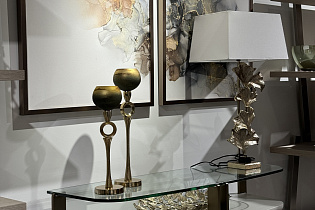 Лампа настольная Ginkgo Leaves с кремовым абажуром 2 (превью)