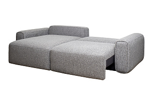 Диван Турин(Turin) трехместный с канапе раскладной черно-серый