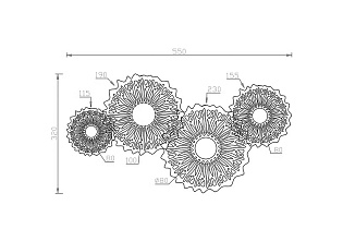 Бра LED металлическое золотое