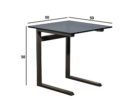 Столик журнальный приставной черное стекло