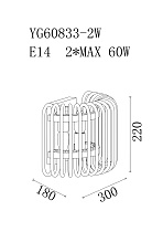 Бра латунь/стекло прозрачное