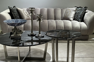 Диван Fabio трехместный велюровый бежевый 8 (превью)