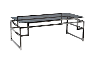 Стол журнальный темное стекло/темный хром