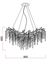 Люстра Asida стекло/золото