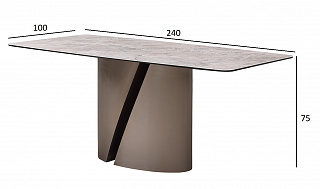 Стол обеденный керамический серый