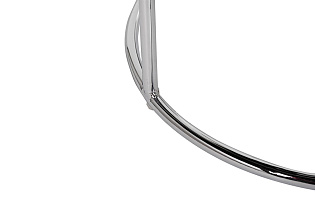 Пуф велюровый круглый розовый/хром