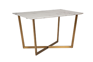 Стол обеденный Pearl White прямоугольный белый/золото 2 (превью)