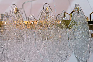 Люстра подвесная стекло прозрачное/золото