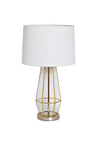 Лампа настольная прозрачное стекло/золото (белый абажур)