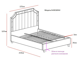 Кровать двуспальная с зеркальными вставками серая 4 (превью)