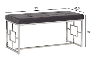 Банкетка велюровая серая