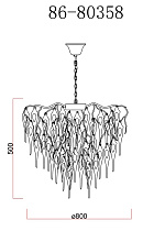Люстра «Капли» круглая золото 3 (превью)