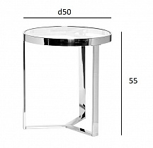 Столик журнальный с прозрачным стеклом (цвет хром)