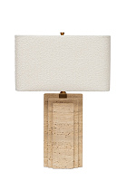 Лампа настольная мраморная с бежевым абажуром