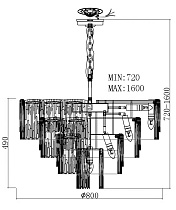 Люстра подвесная круглая из рифленого стекла