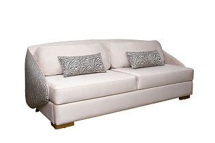 Диван Палаццо(Palazzo) трехместный раскладной бежевый с принтом