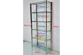 Стеллаж прозрачное стекло/золото 5 (превью)