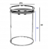 Столик журнальный черное стекло/хром
