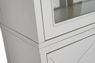 Шкаф-витрина с 2-мя стеклянными фасадами с комодом бежевый