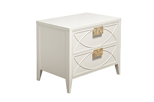 Тумбочка прикроватная с 2-мя ящиками бежевая 2 (превью)