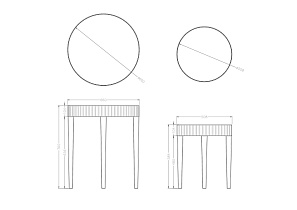 Комплект из 2-х зеркальных столов