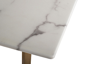 Стол обеденный Pearl White прямоугольный белый/золото