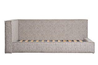 Кровать Руна(Runa) детская угловая с подъемным механизмом шенилл серый