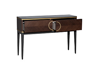 Консоль с 2-мя ящиками темный шпон