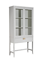 Шкаф-витрина с 2-мя стеклянными фасадами с консолью бежевый